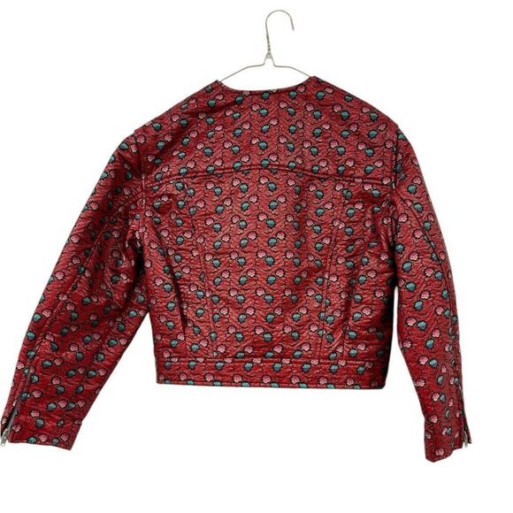 Isabel Marant Embroidered Leather Trim Moto Jacket Size S - Picture 2 of 8